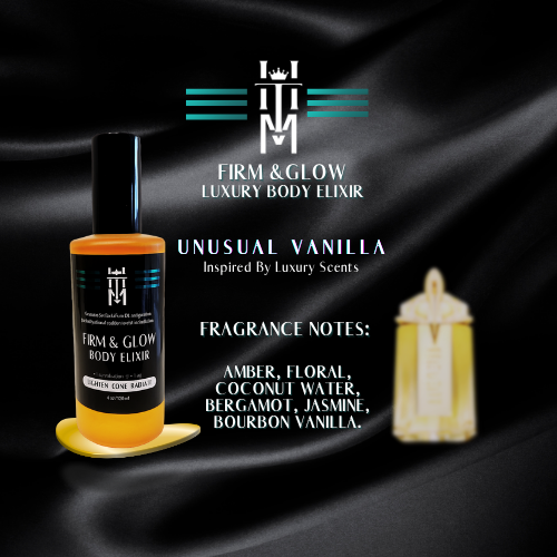 UNUSUAL VANILLA: Firm & Glow Luxury Body Elixir  - Inspired Scent - Sea Buckthorn