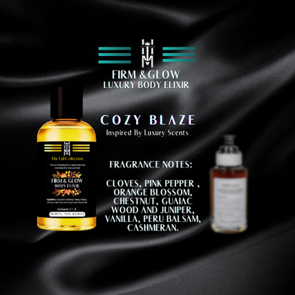 THE FALL COLLECTION: Firm & Glow Body Elixir Luxury Scents - Cozy blaze
