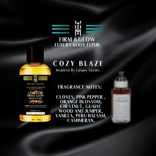 THE FALL COLLECTION: Firm & Glow Body Elixir Luxury Scents - Cozy blaze