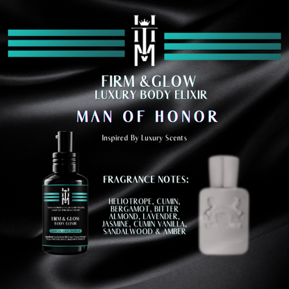 MAN OF HONOR: Firm & Glow Luxury Body Elixir - Insprired Scents - Sea Buckthorn